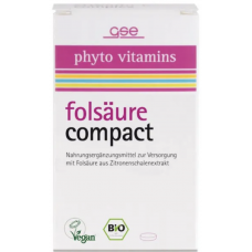 Phyto Vitamins Folsäure compact. Maisto papildas su folio rūgštimi iš citrinu žievelių ekstrakto (120tabl)